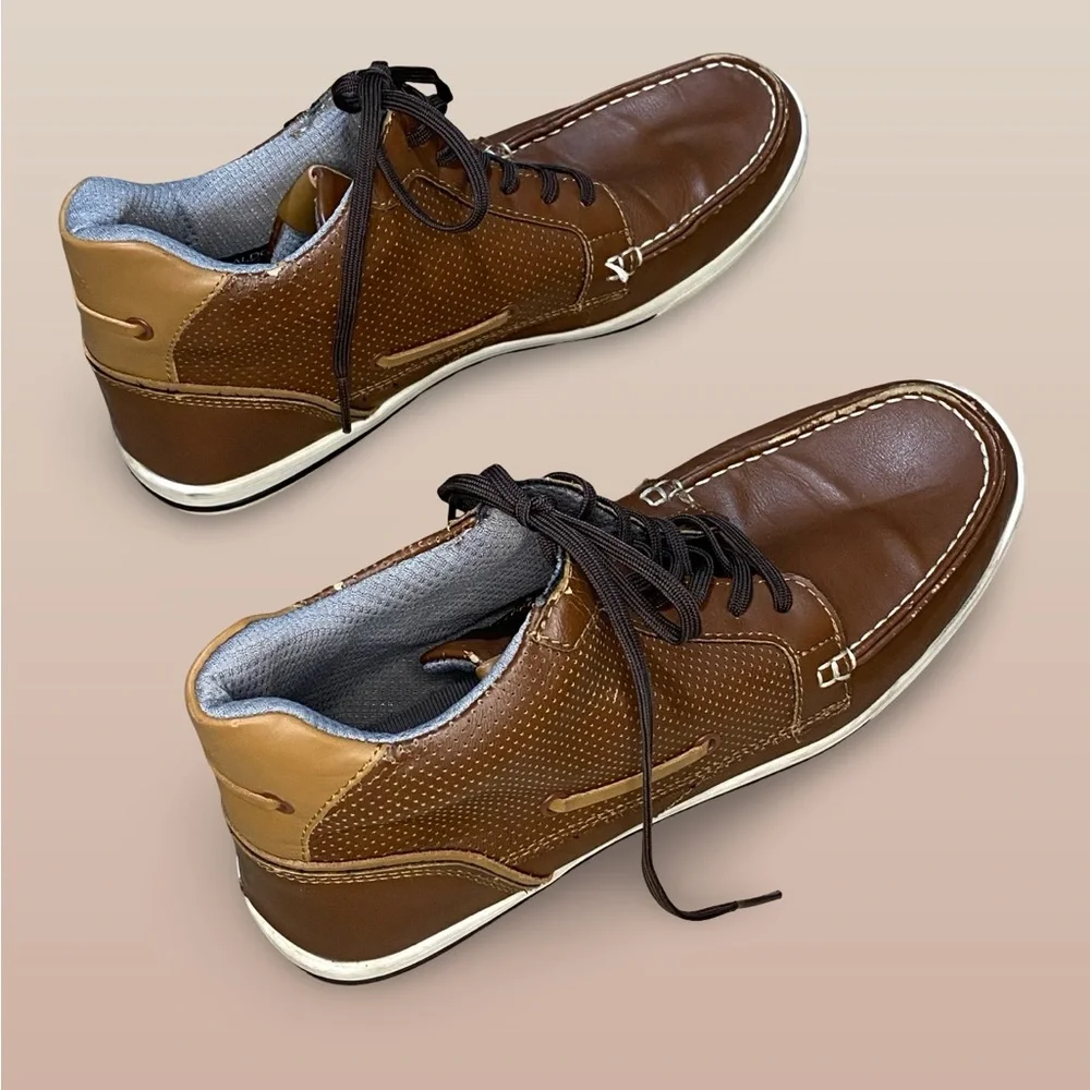 Aldo Brown Leather Casual Low Top Lace-Up Sneakers Shoes Men's Size 8